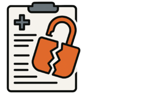 Graphic depicting health records are shared